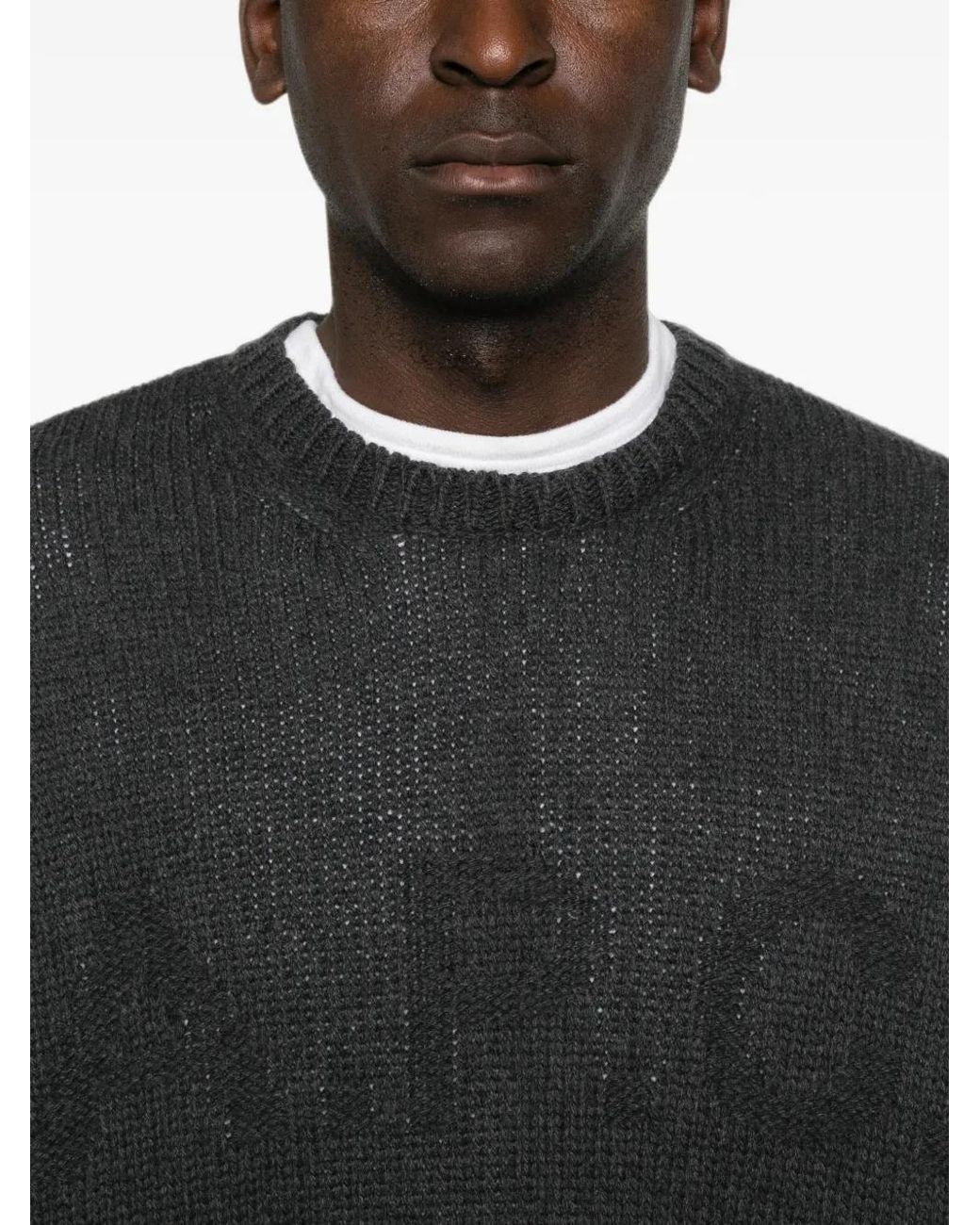 A.P.C. Black George Sweater With Tone-On-Tone Logo for men