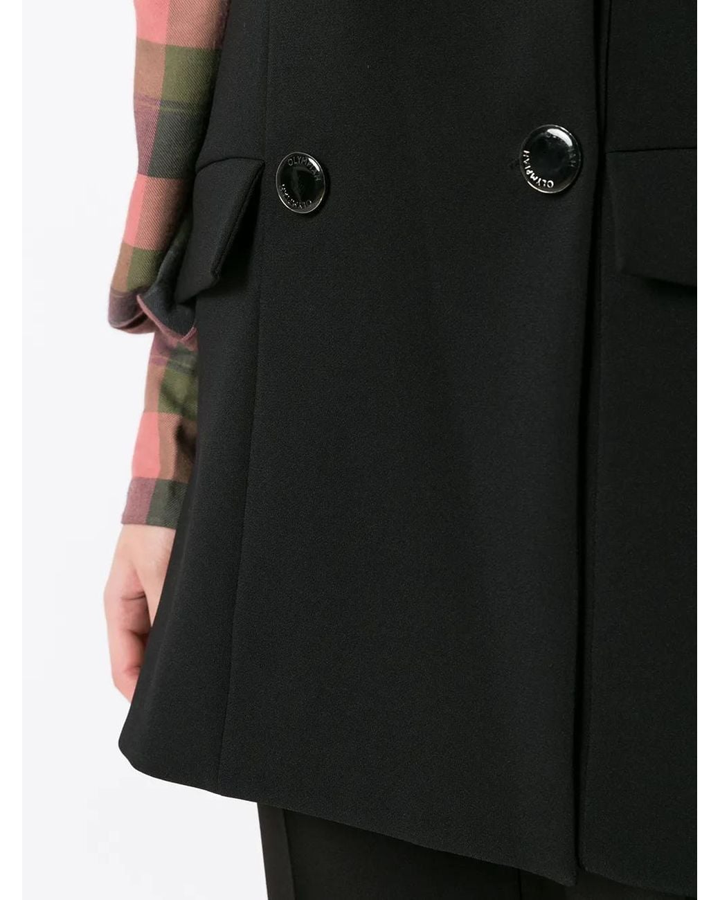 Olympiah Black Sleeveless Double-Breasted Jacket