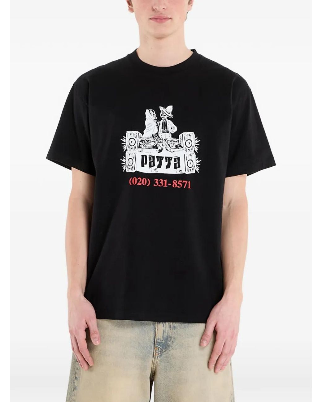PATTA Black Graphic-Print T-Shirt