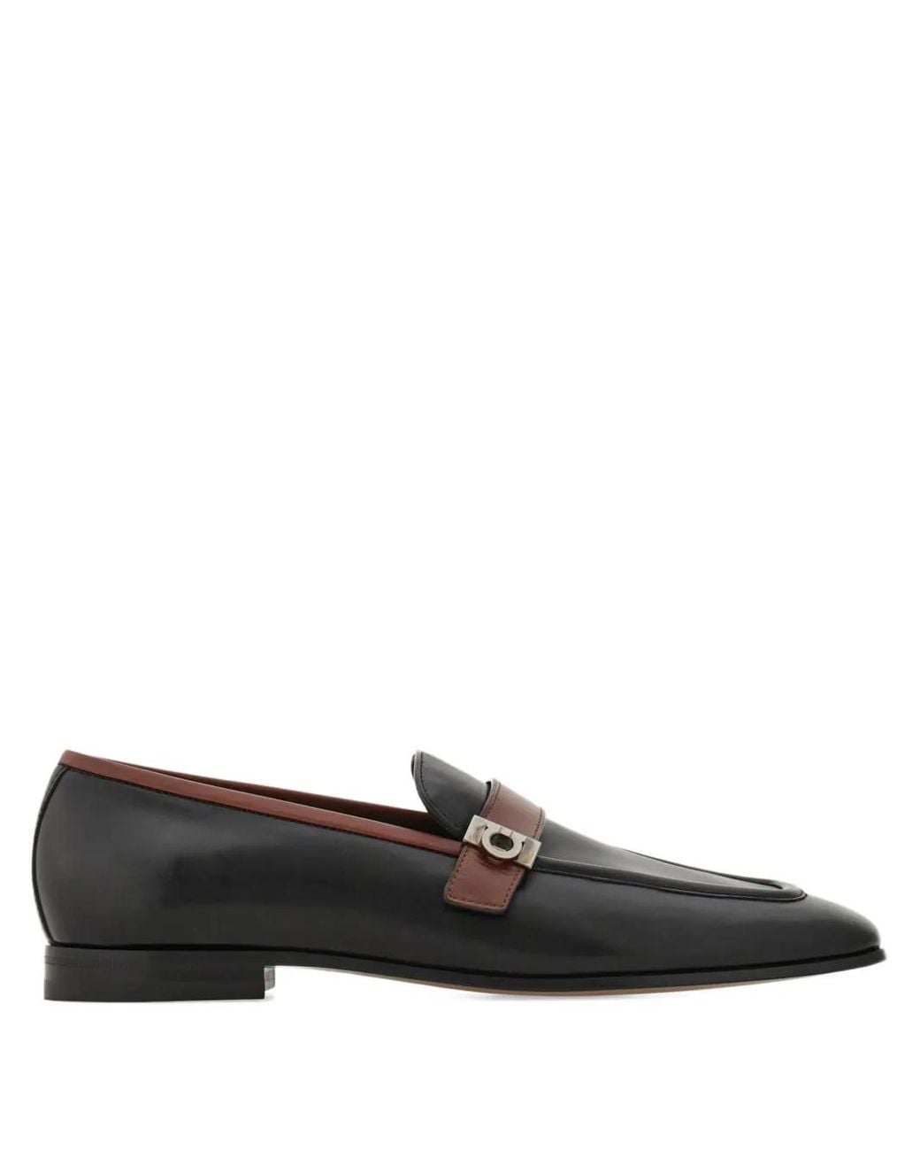 Ferragamo Black Gancini Hug-Buckle Loafers for men