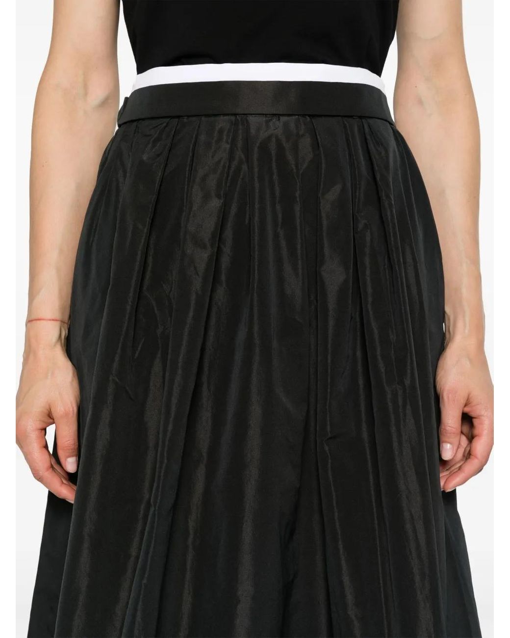 Maje Black Maxi Skirt With Contrast Waistband