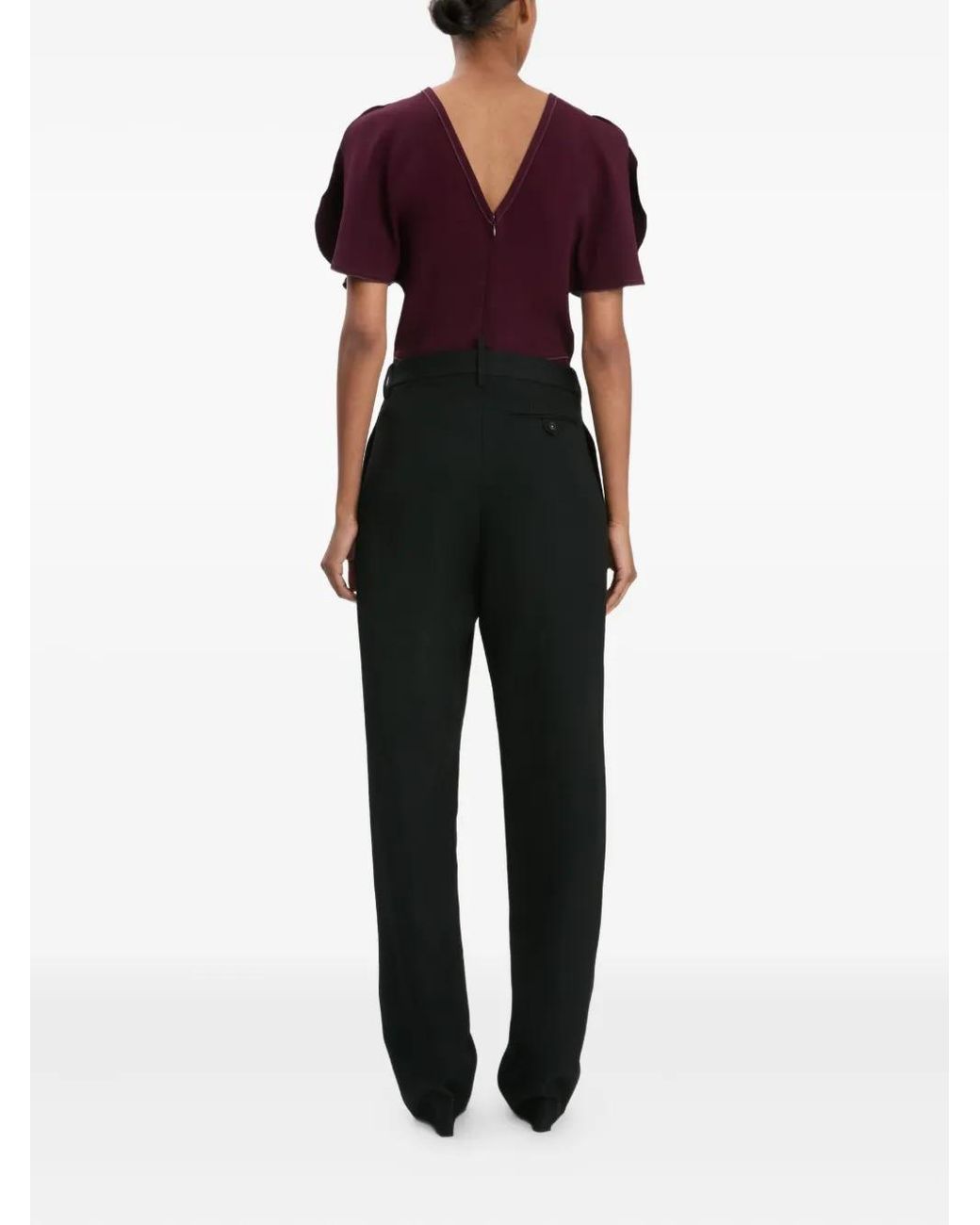 Victoria Beckham Black Tailored Trousers With High Waist