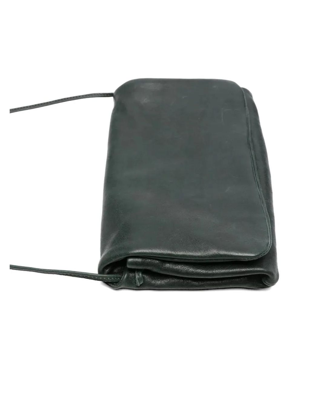 SOMMET Black Soffietta Leather Clutch Bag