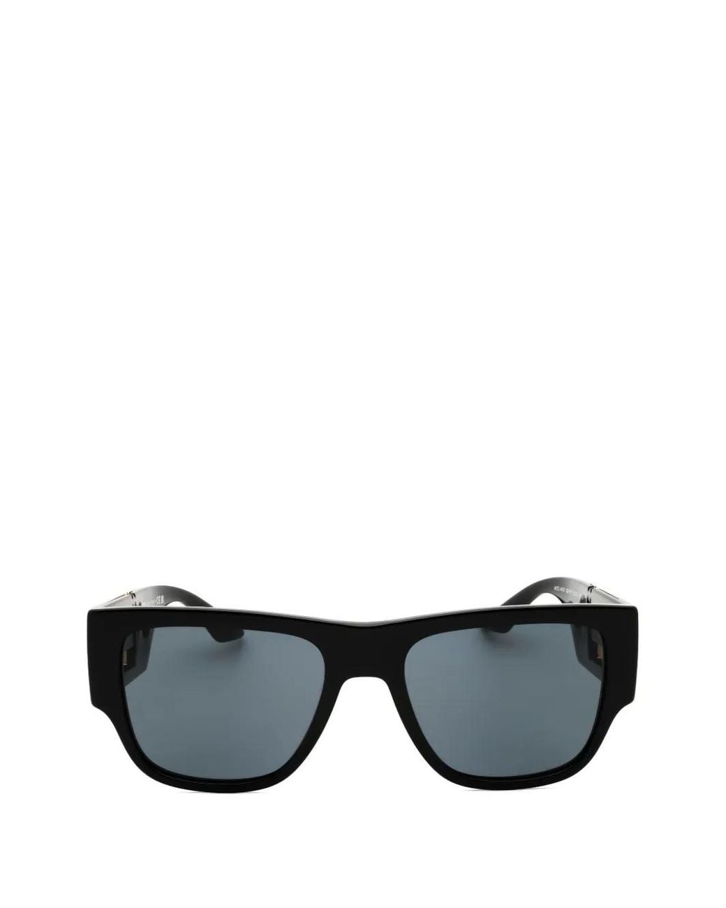 Versace Black Greca Rectangle-Frame Sunglasses for men