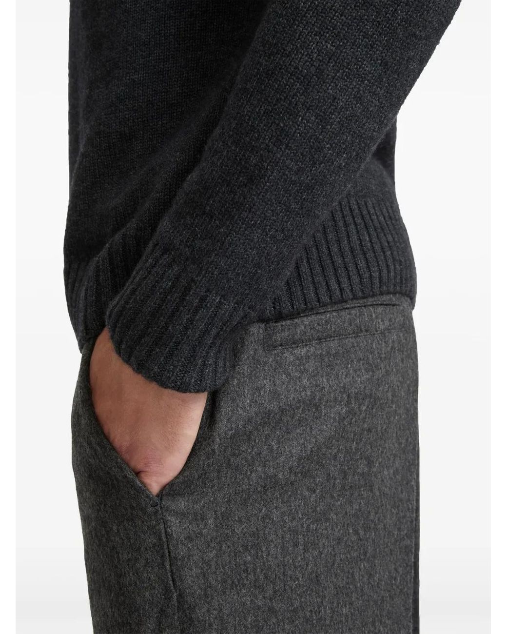 Yves Salomon Gray Virgin Wool Chinos for men