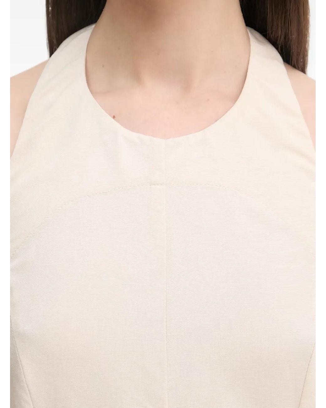 GAUDI Natural Halterneck Backless Maxi Dress