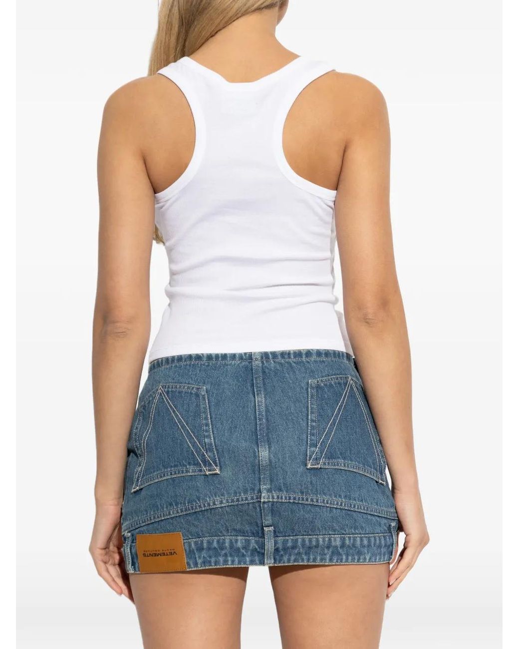 Vetements White Embellished Tank Top