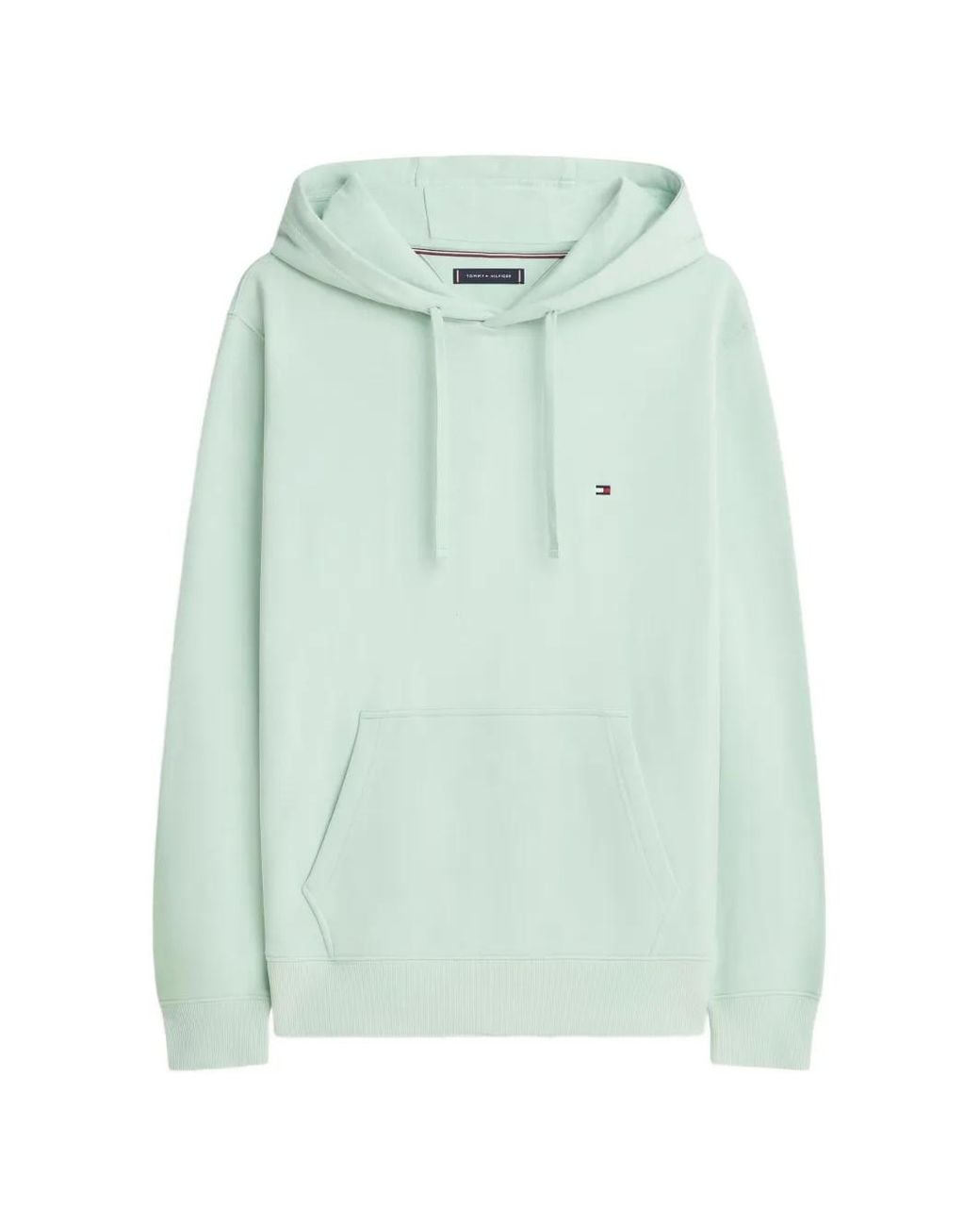 Tommy Hilfiger Green Logo-Embroidered Essential Hoodie for men