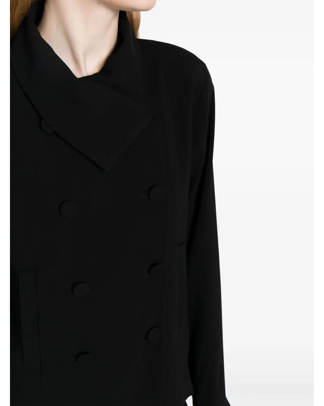 Agnes B. Black Asymmetric Double-Breasted Jacket