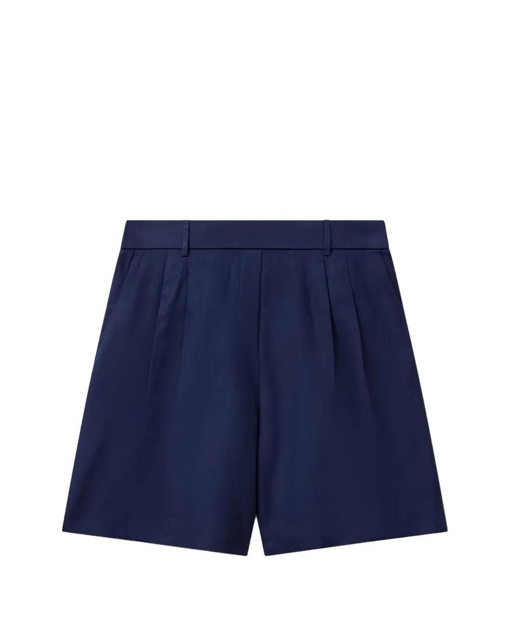 Benetton Blue Pleated Tailored Shorts