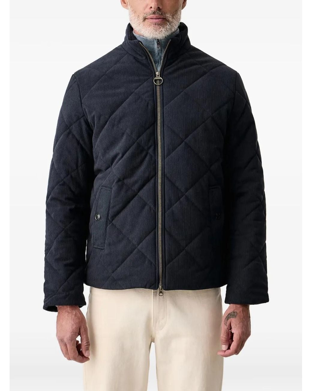 Barbour Blue Corden Quilted Jacket for men