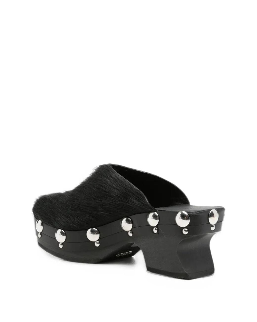 Scholl Black Pony-Leather Mules