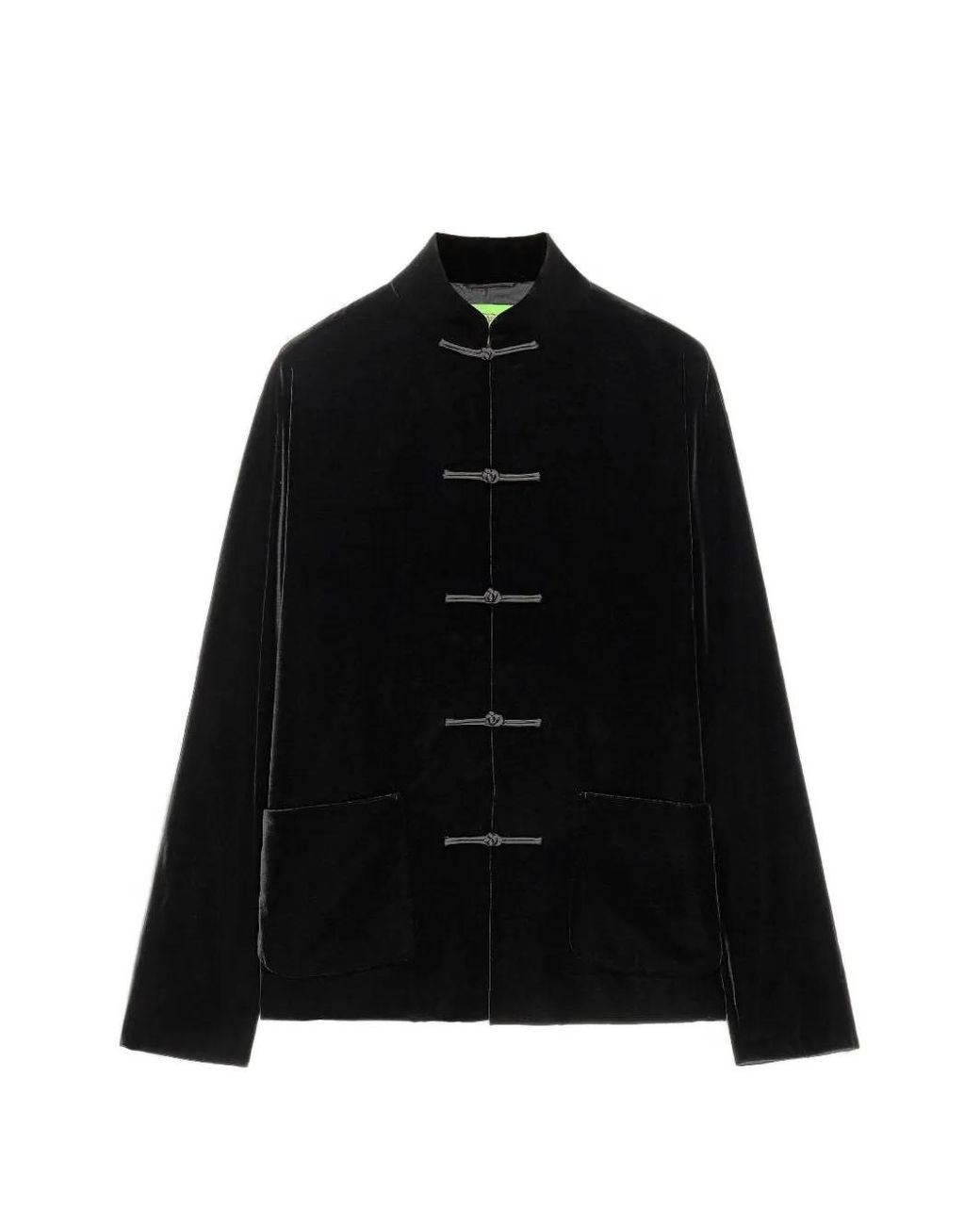 Shanghai Tang Black Mandarin-Collar Jacket for men
