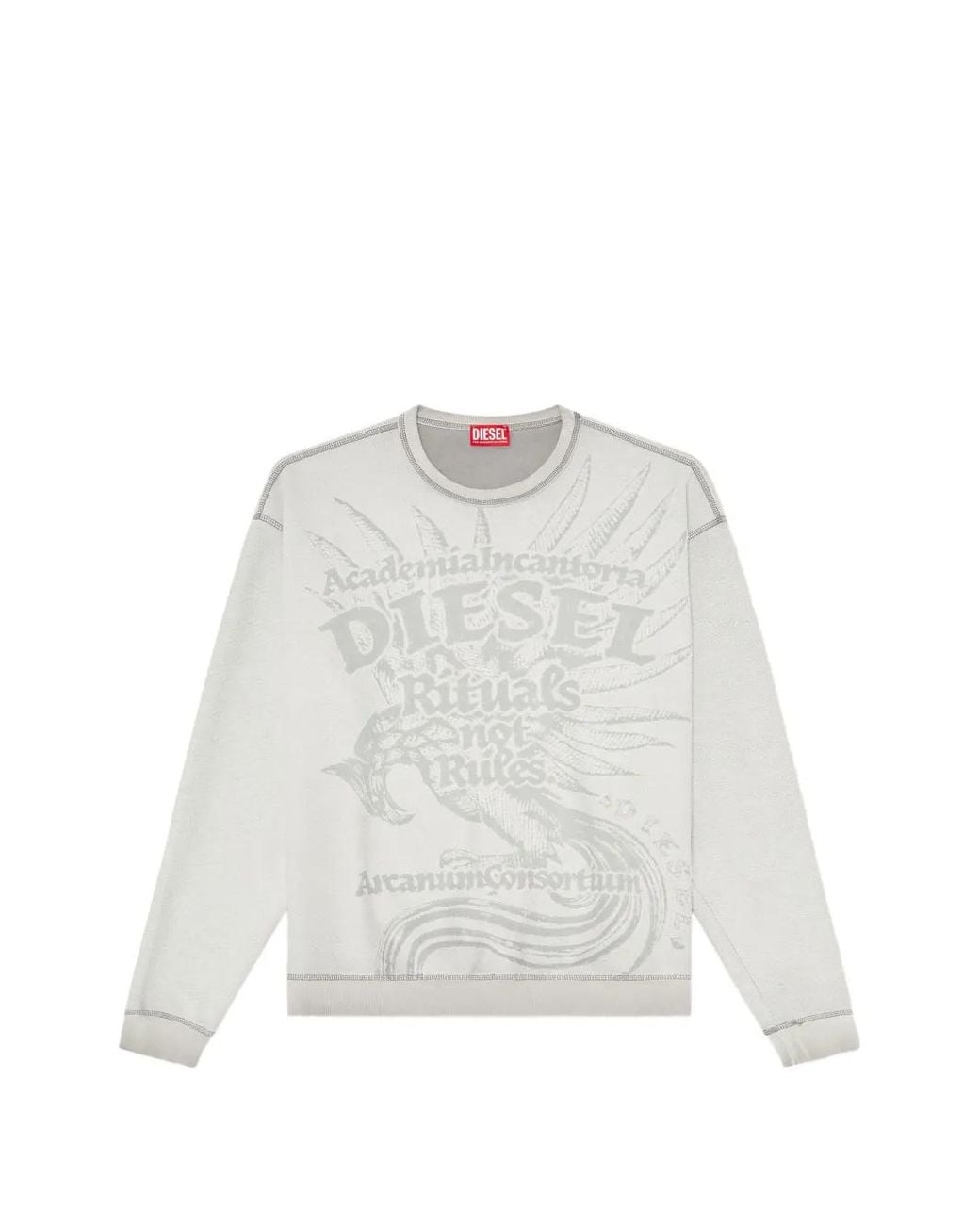 DIESEL White Sweat À Imprimé Dévoré for men