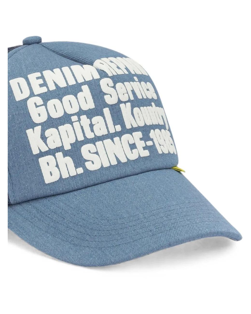 Kapital Blue Logo-Print Mesh-Panel Cap for men