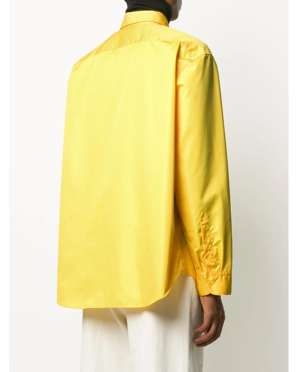 Raf Simons Yellow Embroidered Logo Buttoned Shirt for men