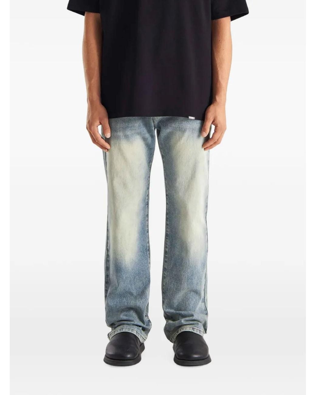 don't waste culture Blue Quiono Washed-Effect Jeans for men