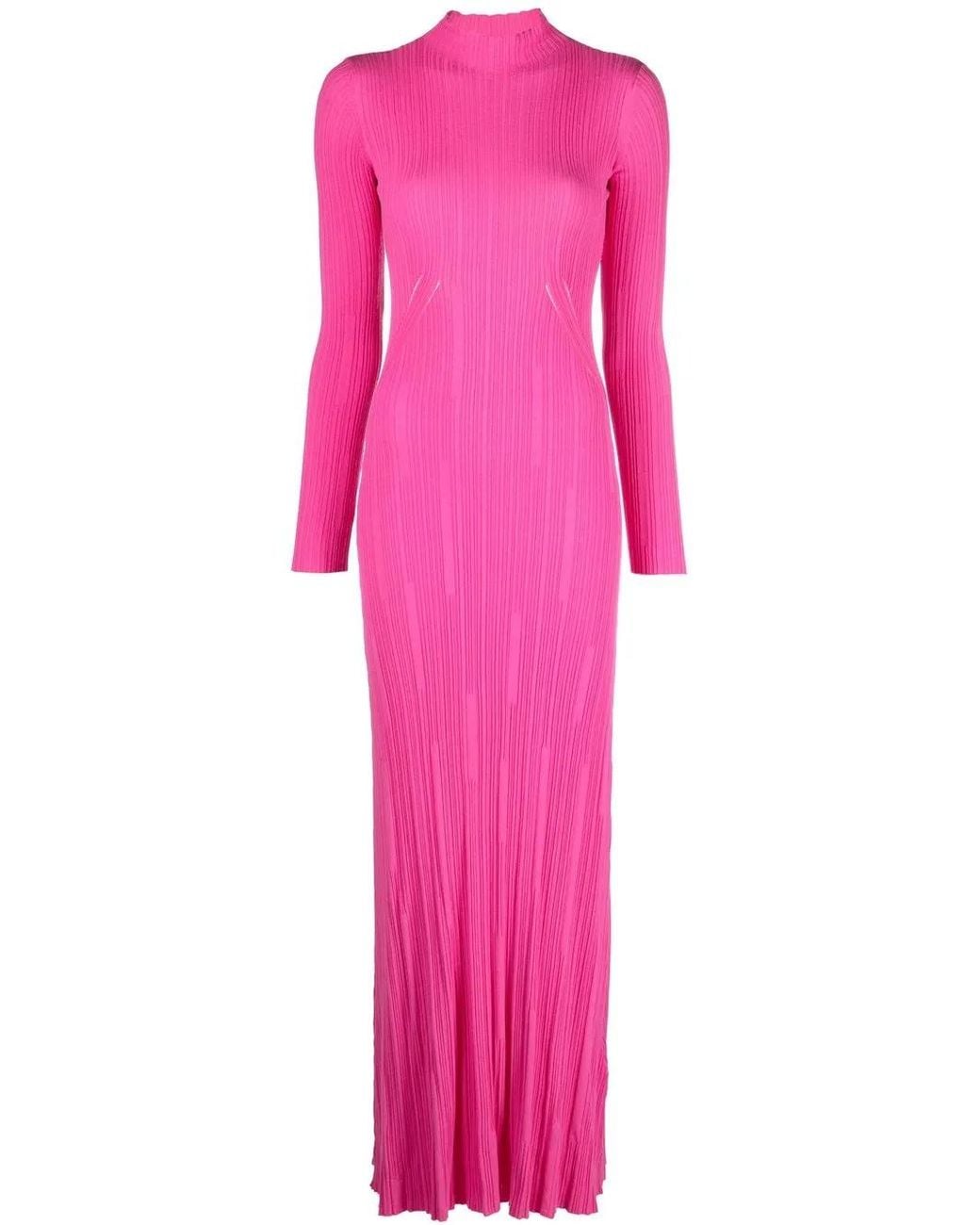 Jacquemus Pink Lenzuolo Pleated Long Dress