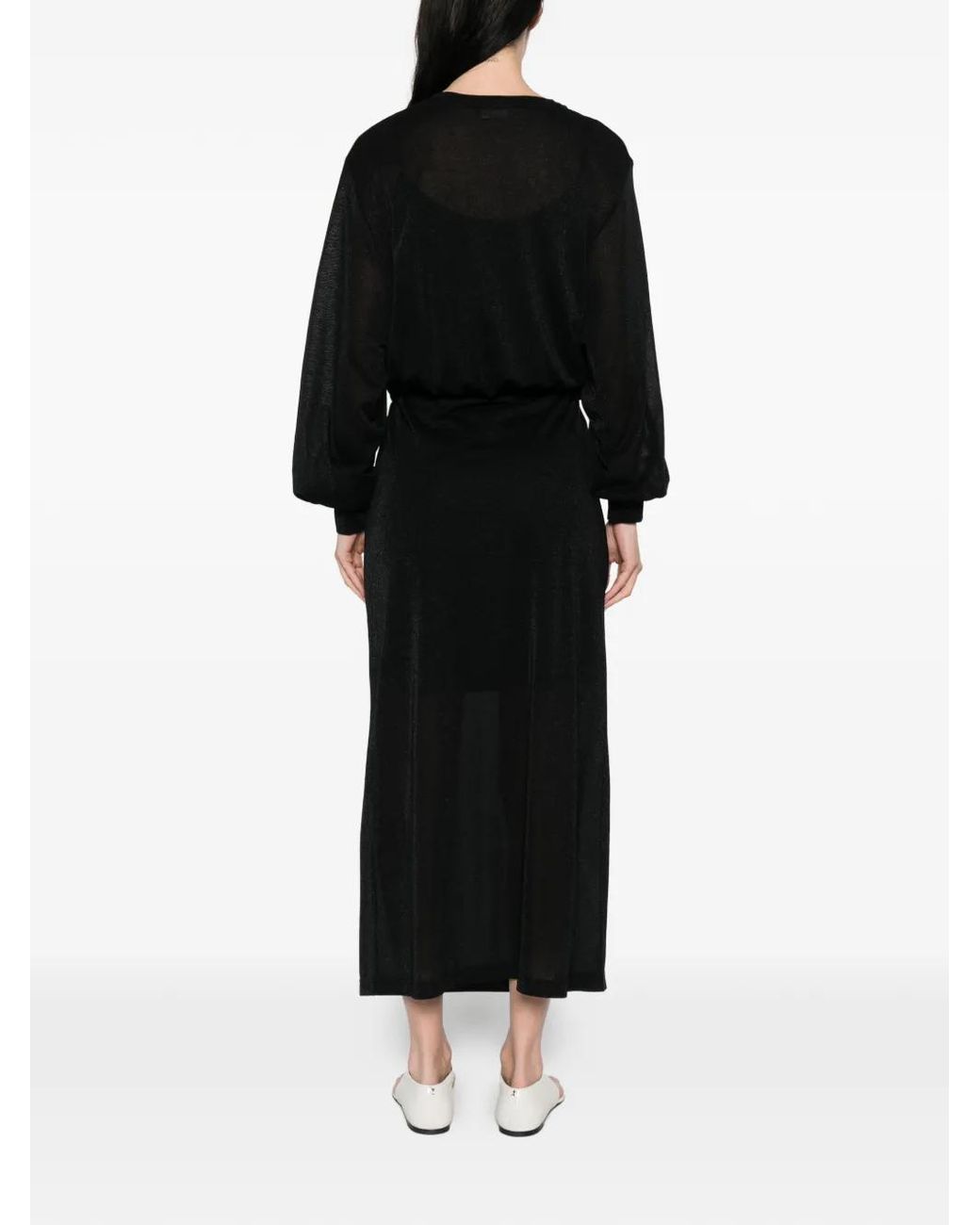 Drykorn Black Long-Sleeves Midi Dress