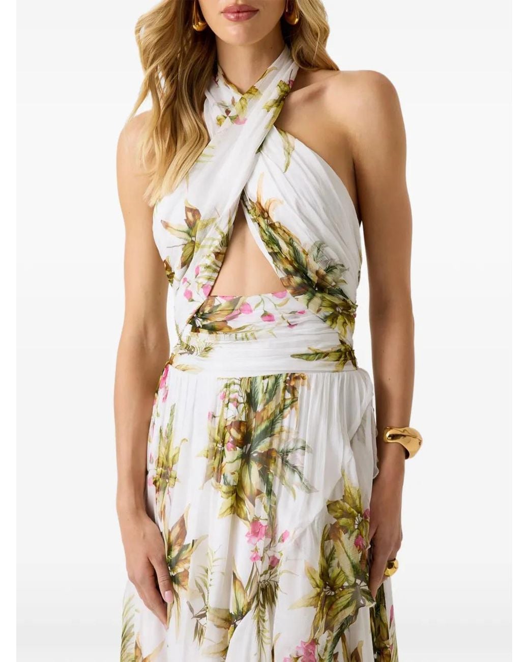 Guess Metallic Marciano Floral-Print Maxi Dress