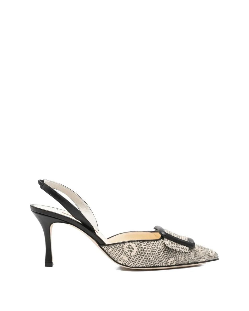 Manolo Blahnik Metallic Escarpins Mayslibi À Effet Peau De Lézard