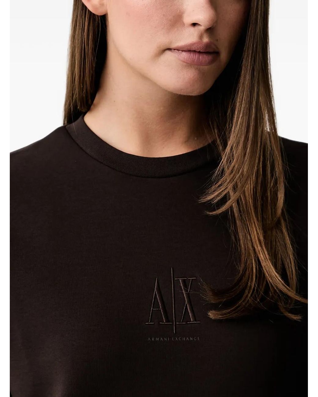 ARMANI EXCHANGE Black Logo-Embroidered Sweatshirt