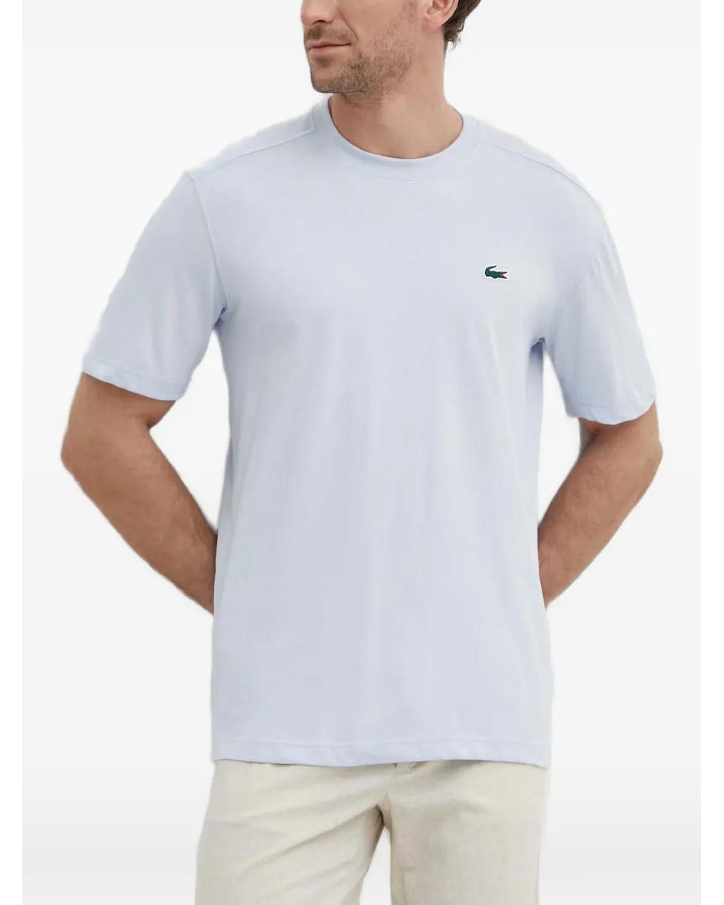 Lacoste White T-Shirt À Patch Logo for men