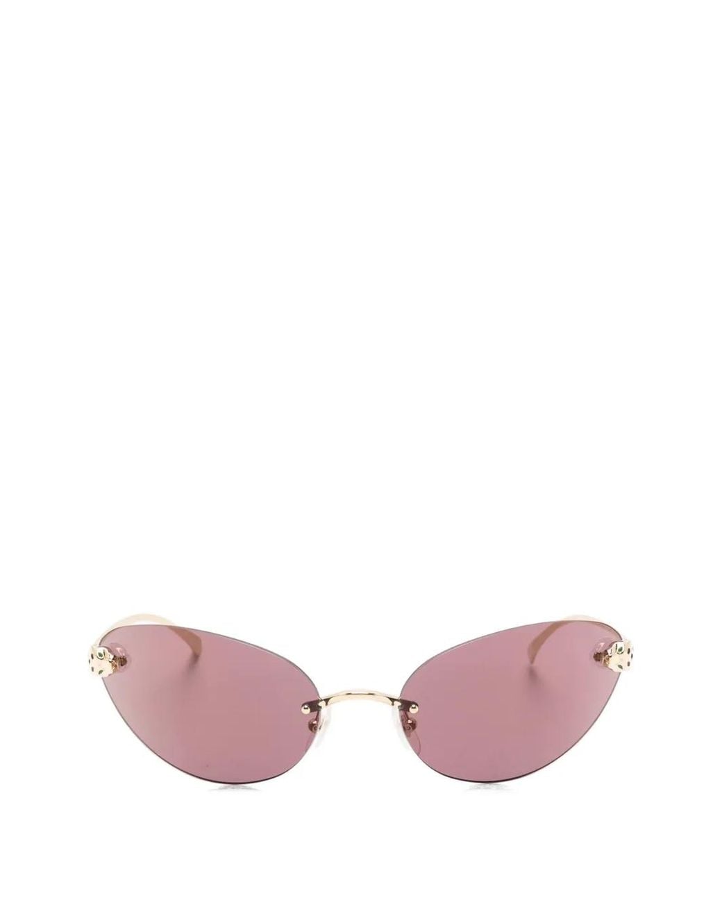 Cartier Pink Rimless Oval-Frame Sunglasses