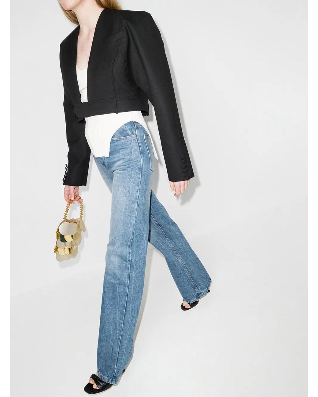 Rabanne Blue High-Rise Wide-Leg Jeans