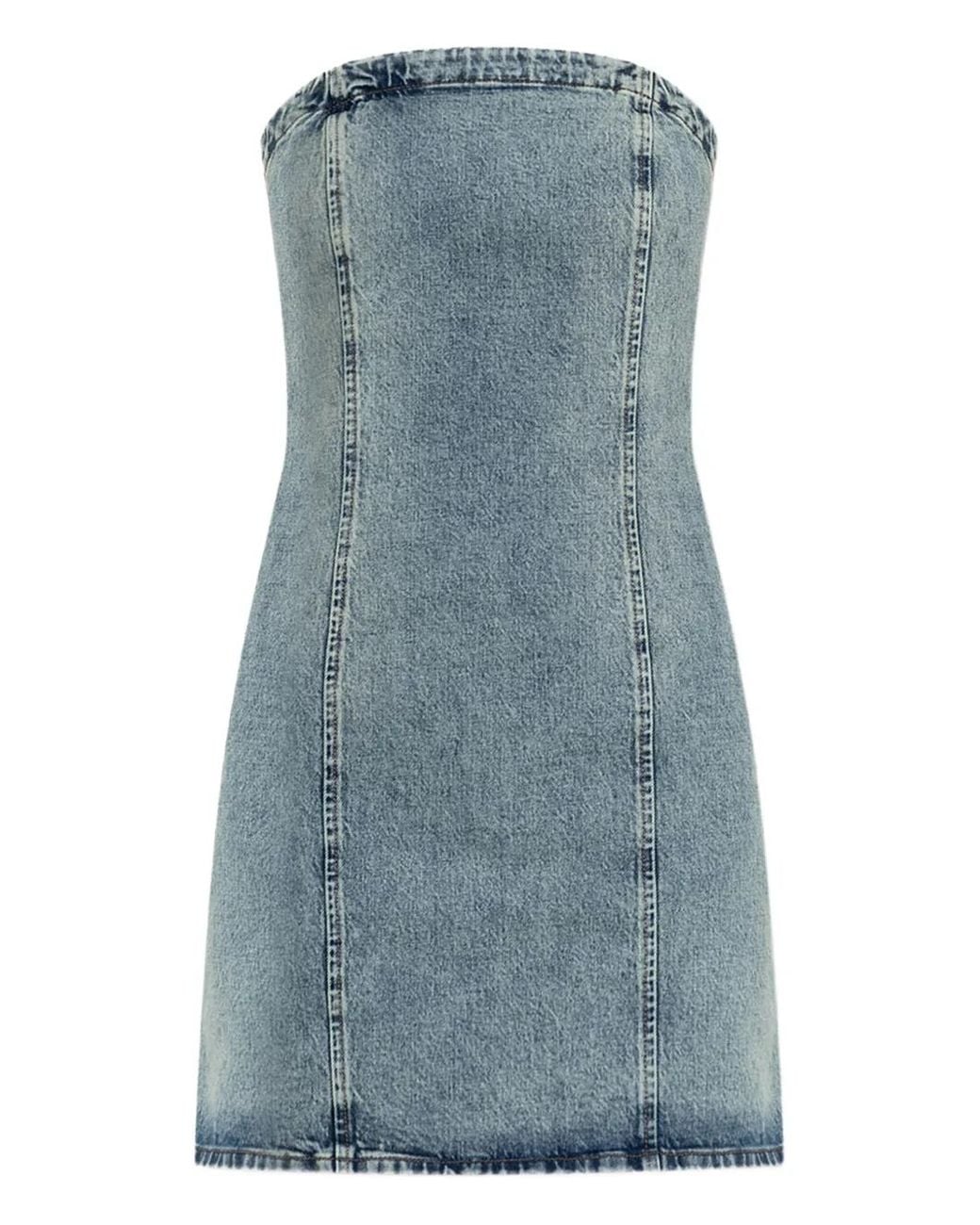 Gestuz Blue Nielle Denim Strapless Dress