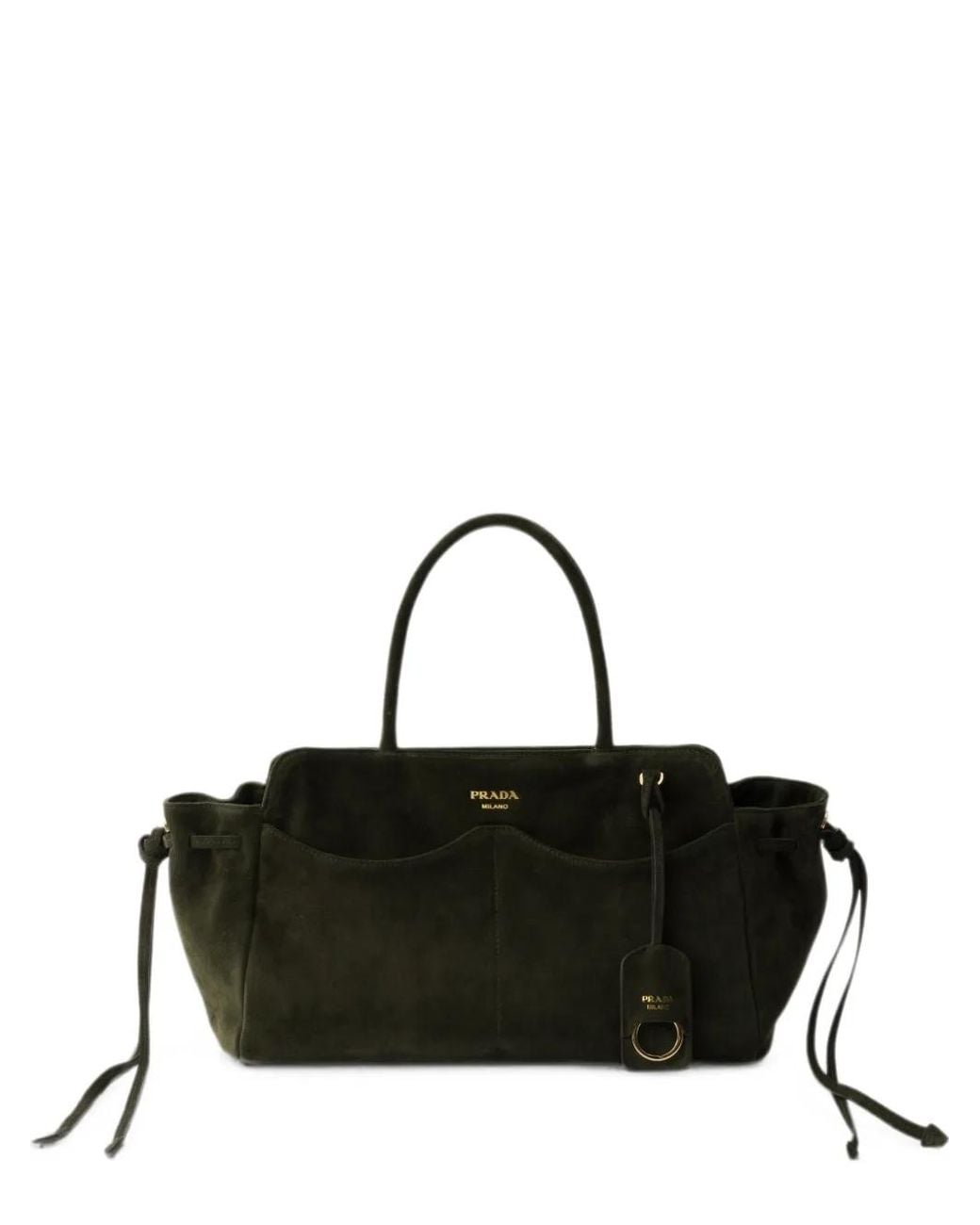 Prada Black Carry Large Suede Bag