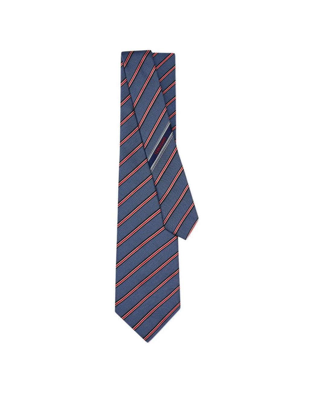 Ferragamo Blue Regimental Jacquard Tie for men