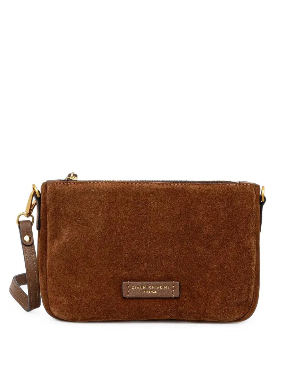 Gianni Chiarini Brown Small Nora Suede Pouch Bag