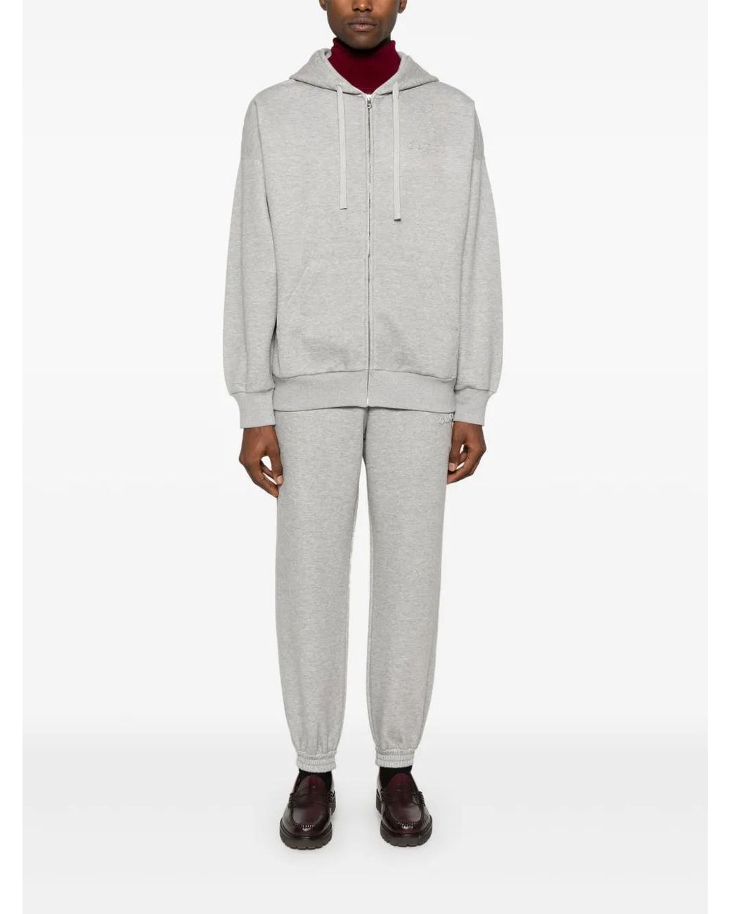 Gucci Gray Logo-Embossed Track Pants for men