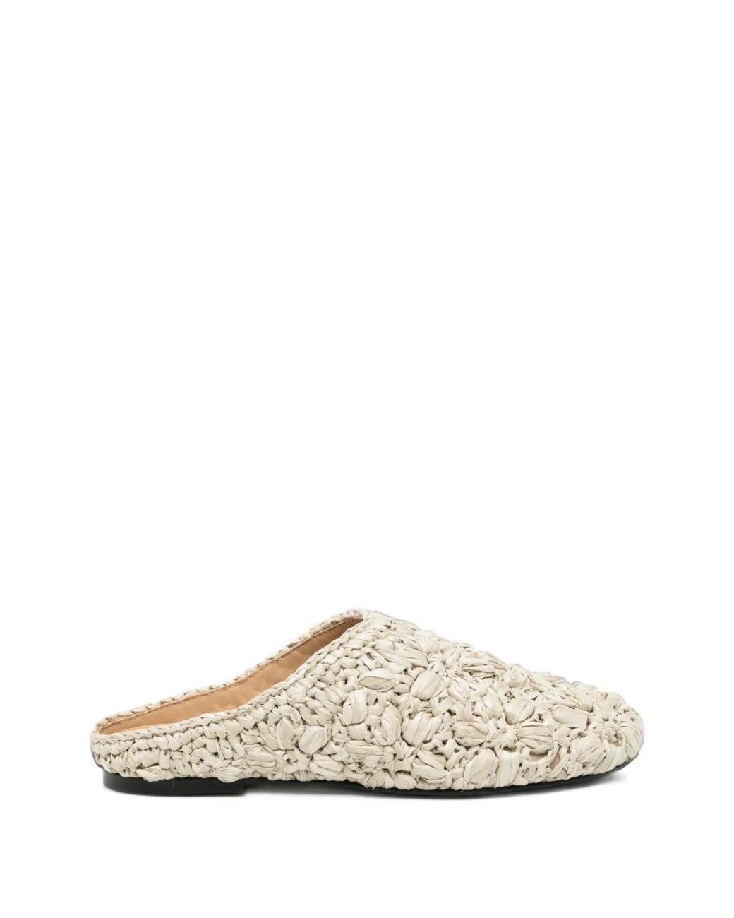 COTEMP White Woven Slip-On Mules