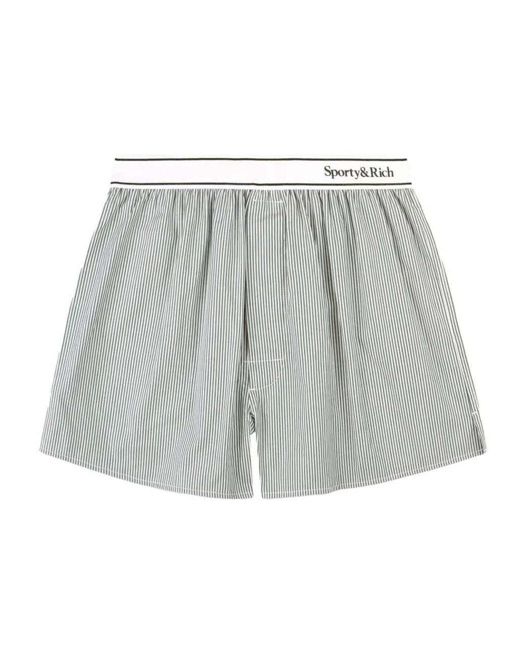 Sporty & Rich Gray Striped Waistband Shorts