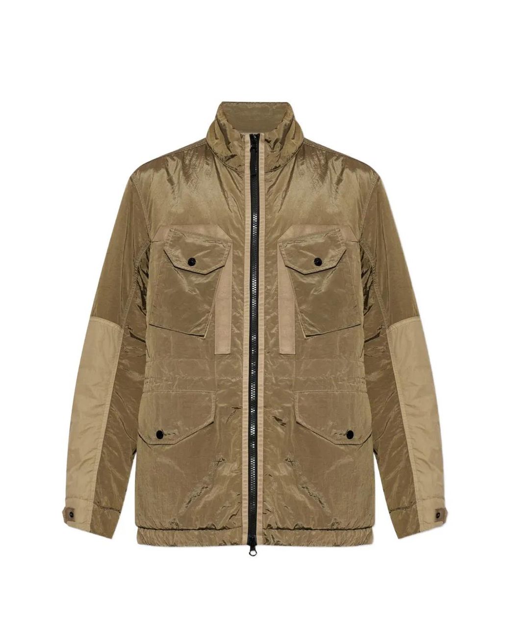 Stone Island Natural Logo-Patch Military Jacket for men
