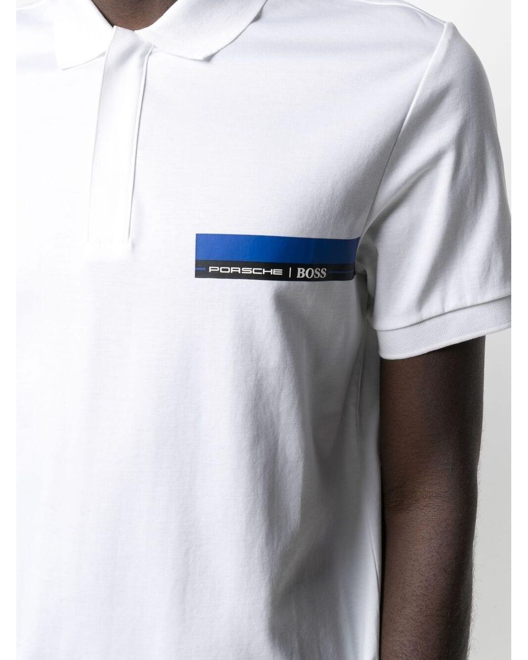 BOSS by HUGO BOSS X Porsche Logo-print Polo Shirt in White for Men | Lyst