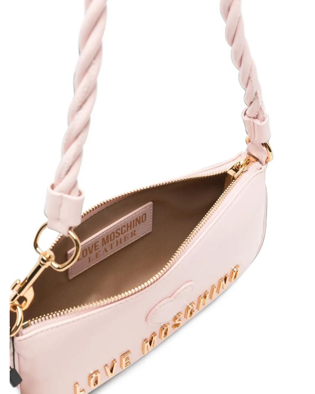 Love Moschino Pink Logo-Plaque Heart-Patch Tote Bag