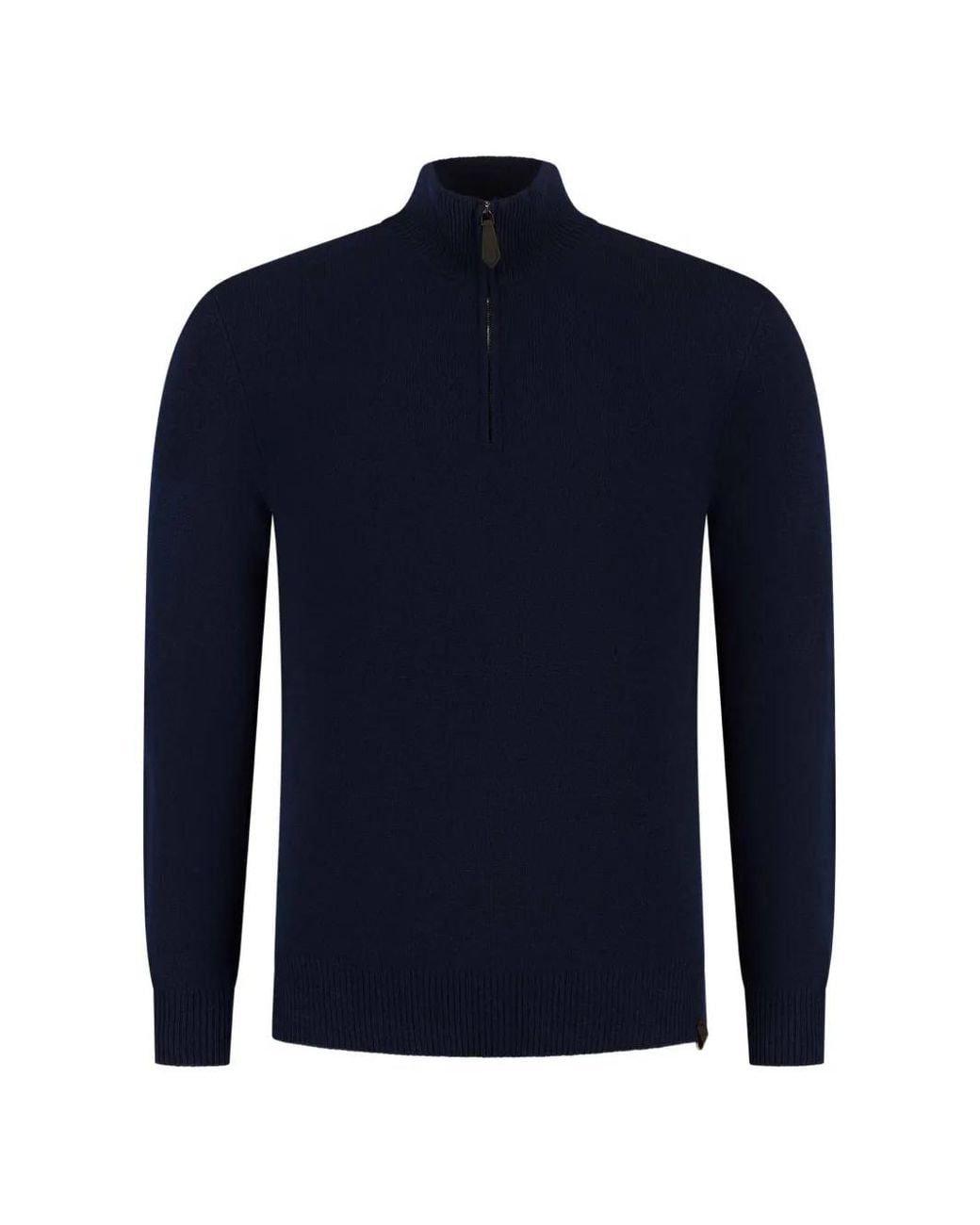 Jacob Cohen Blue Half-Zip Ribbed-Trim Sweater for men