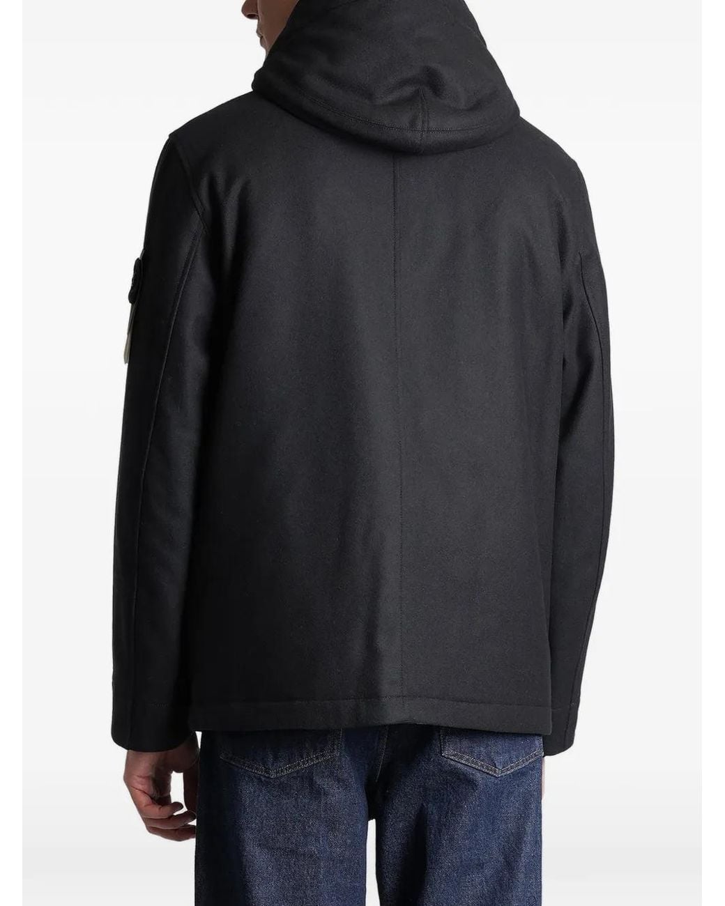 Stone Island Black 4100018 Woll Nylon Flannel_S.I Ghost Jacket for men