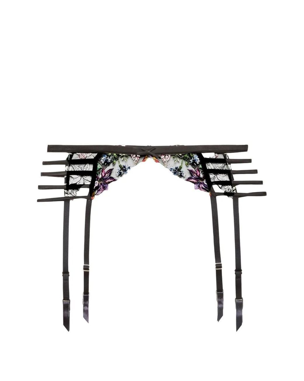 Fleur du Mal Wildfleur Garter Belt in White