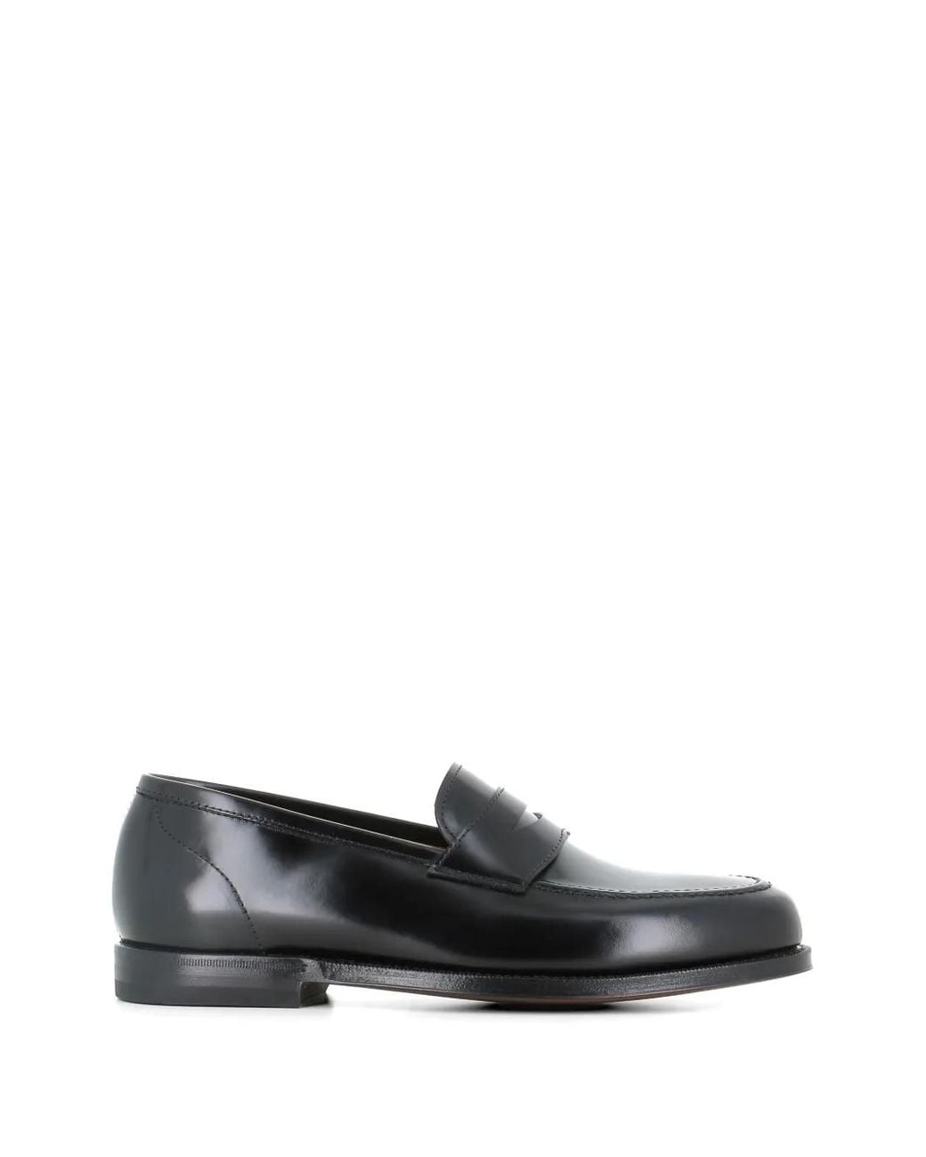Green George White Polished Strap Leather Loafers for men