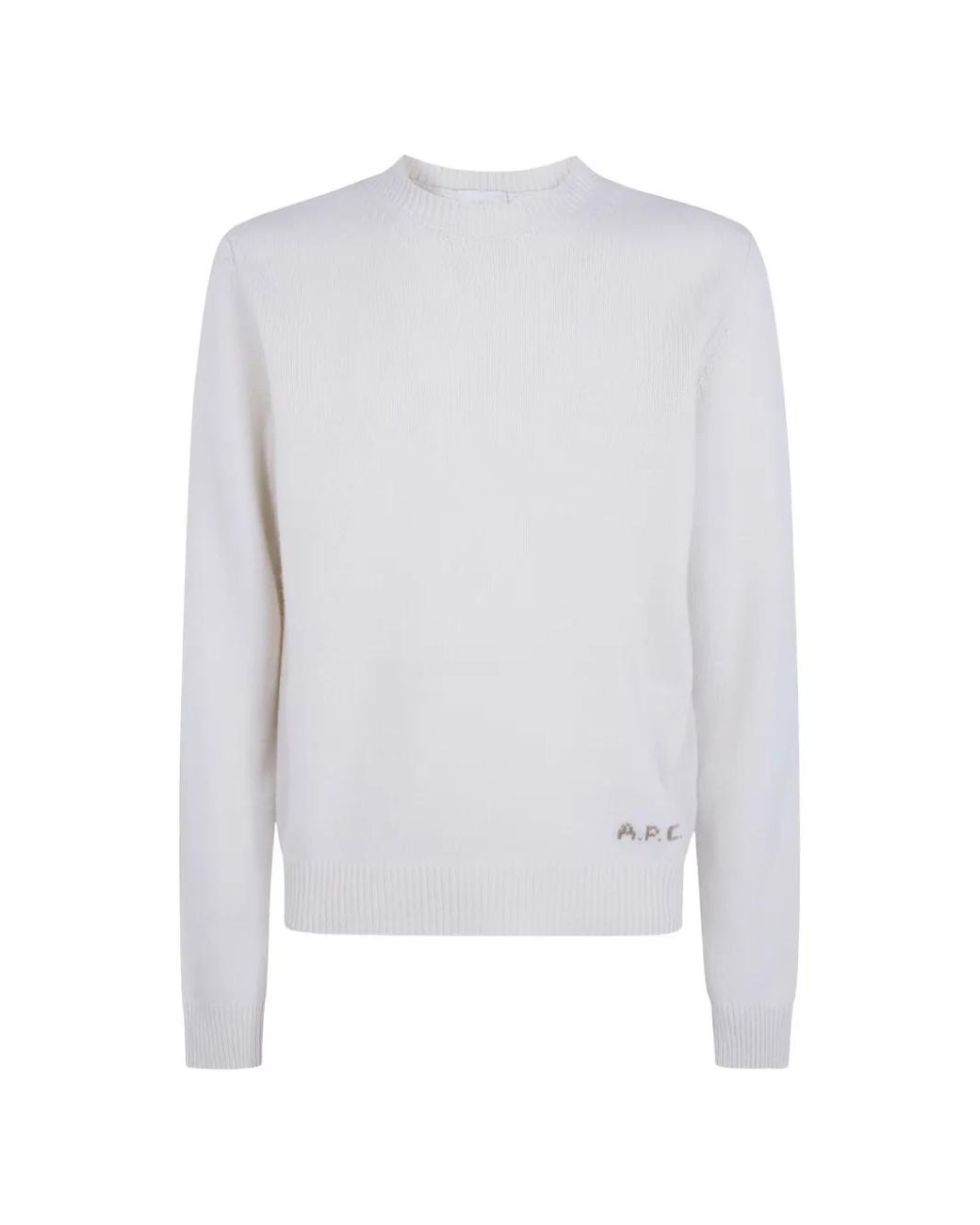 A.P.C. White Loose Wool Sweater for men