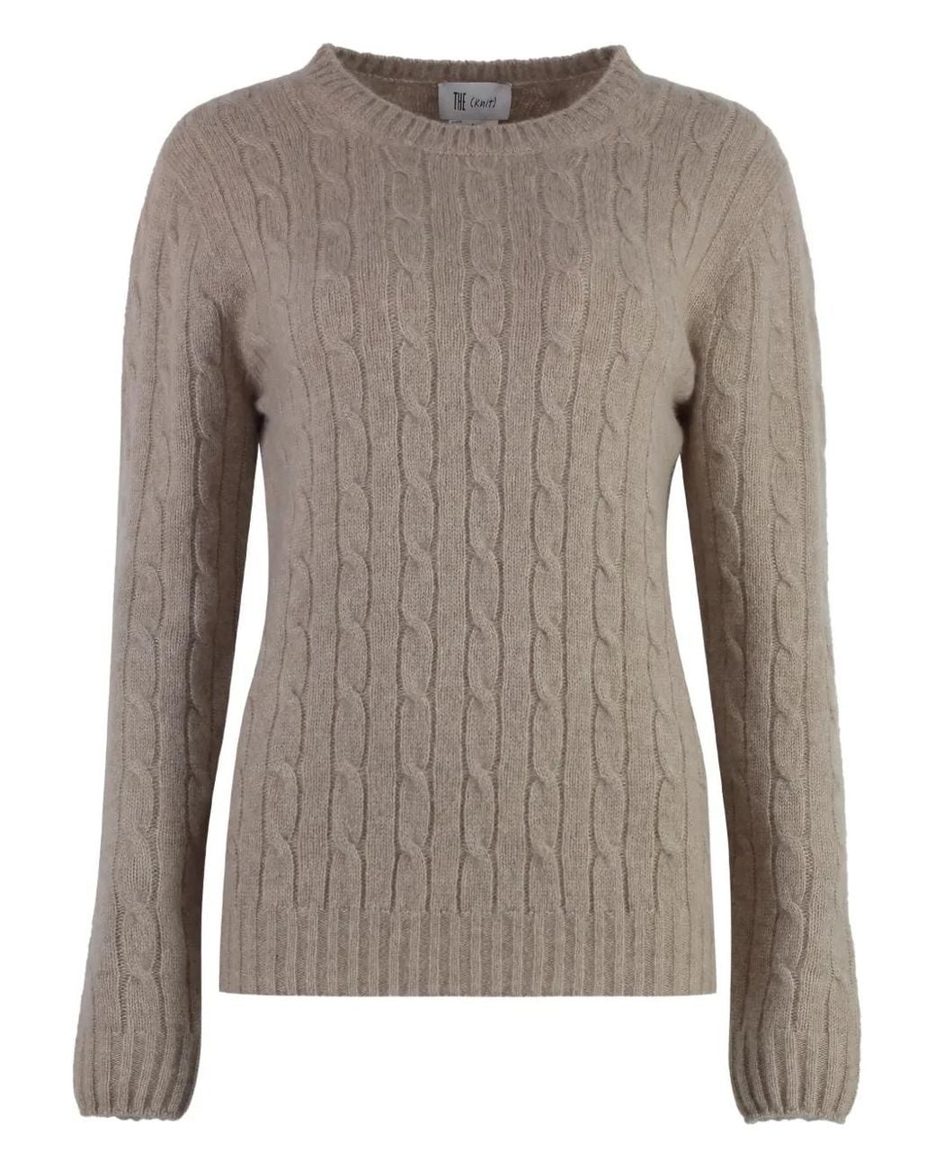 THE (Alphabet) Brown Cable-Knit Sweater