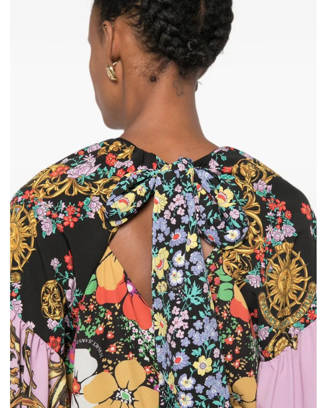 Versace Jeans Couture White Floral-Print Mini Dress