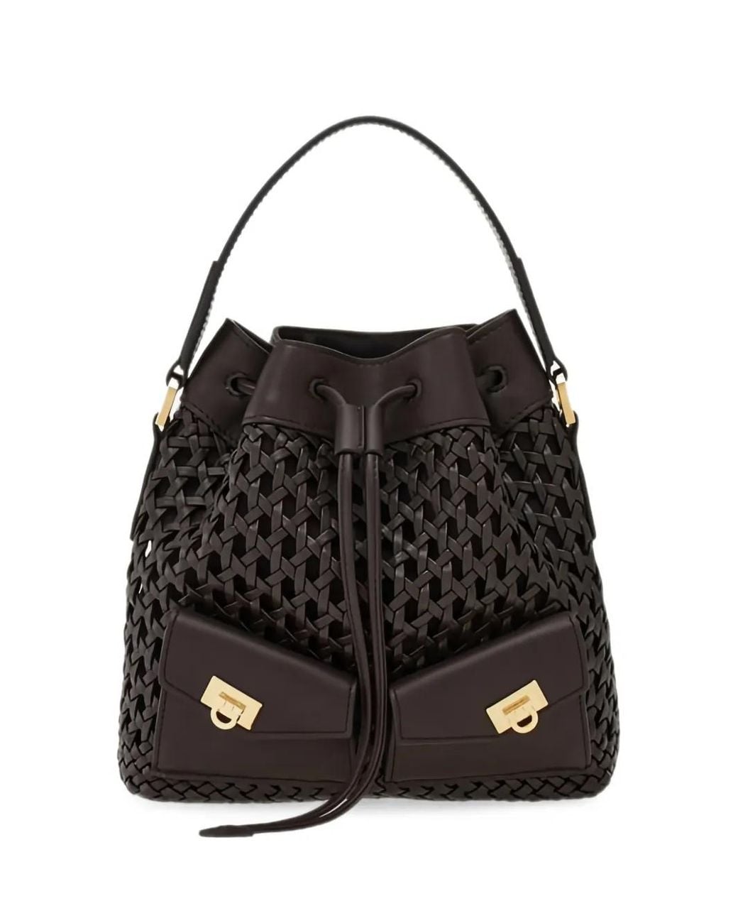 Ferragamo Black Hug Multipocket Bucket Bag