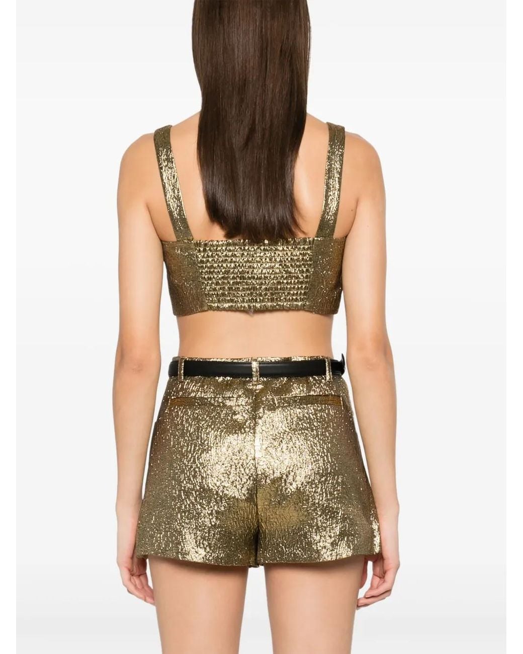 Self-Portrait Metallic Top in het Natural