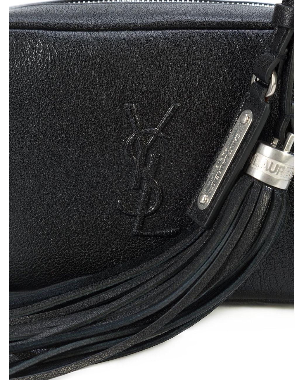 Saint Laurent Ysl Smooth Leather Clutch Belt Bag In Black