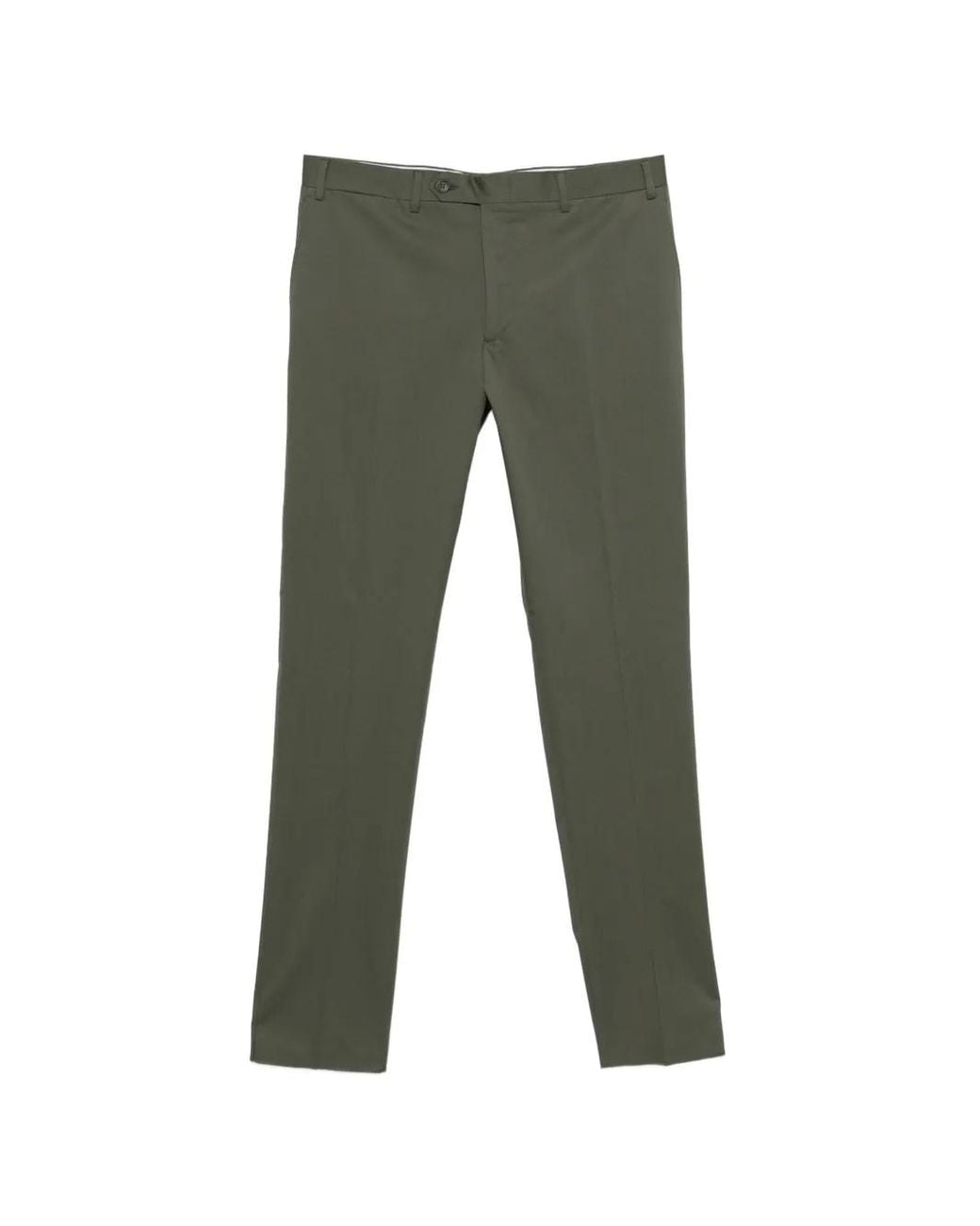 Canali Green Pressed-Crease Tailored Trousers for men